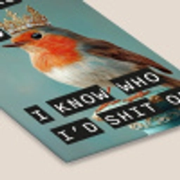 Roodborstje - Vogel - Blauw - Decoratie fotolijst zwart zonder passe partout klein -zsfeer6