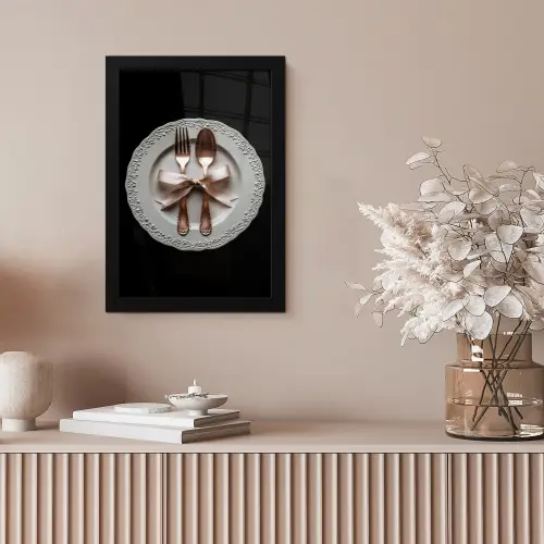 Rose - Strik - Bestek fotolijst zwart zonder passe partout klein -sfeer5