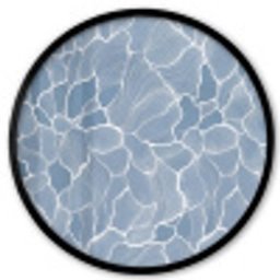 Abstract - Blauw - Bladeren Fotolijst rond zonder passe partout klein -3d