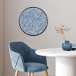 Abstract - Blauw - Bladeren Fotolijst rond zonder passe partout klein -sfeer2