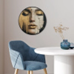 Abstract - Goud - Gezicht - Lippen Fotolijst rond zonder passe partout klein -sfeer2