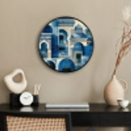 Abstract - Islamitisch - Blauw - Wit Fotolijst rond zonder passe partout klein -sfeer1