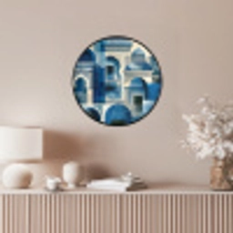 Abstract - Islamitisch - Blauw - Wit Fotolijst rond zonder passe partout klein -sfeer3