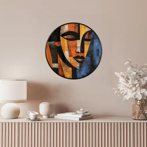 Abstract - Portret - Kleurvakken Fotolijst rond zonder passe partout klein -sfeer3