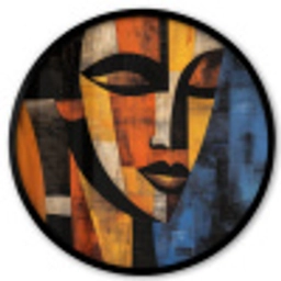 Abstract - Portret - Kleurvakken Fotolijst rond zonder passe partout klein -3d