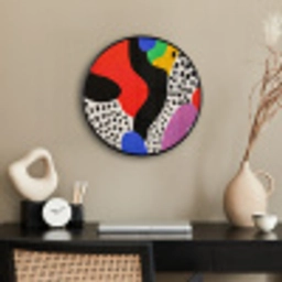 Abstract - Vormen - Kleuren - Stippen Fotolijst rond zonder passe partout klein -sfeer1