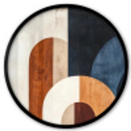 Abstract - Vormen - Donkerblauw Fotolijst rond zonder passe partout klein -3d