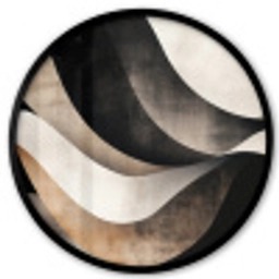 Abstract - Golven - Zwart - Verweerd Fotolijst rond zonder passe partout klein -3d