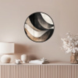 Abstract - Golven - Zwart - Verweerd Fotolijst rond zonder passe partout klein -sfeer3