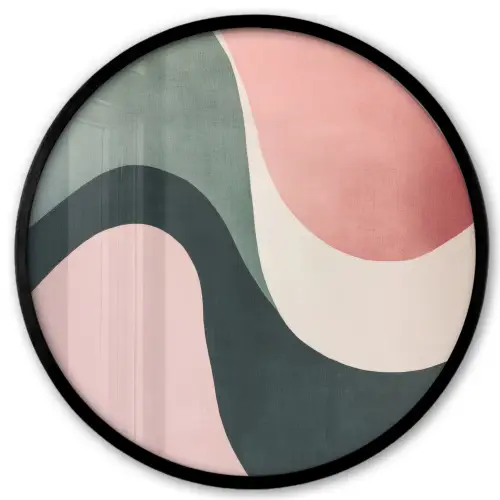 Abstract - Golven - Sierlijk - Roze Fotolijst rond zonder passe partout klein -3d