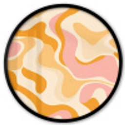 Abstract - Golvend - Oranje Fotolijst rond zonder passe partout klein -3d