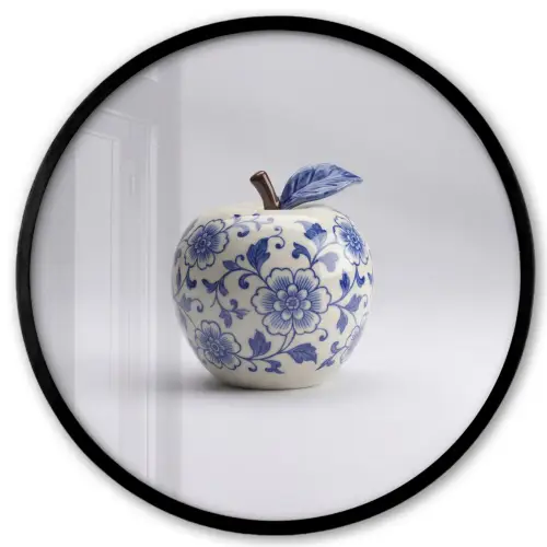 Appel - Blauw - Klassiek Fotolijst rond zonder passe partout klein -3d