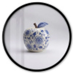 Appel - Blauw - Klassiek Fotolijst rond zonder passe partout klein -3d