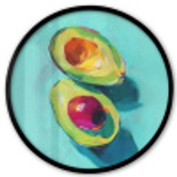 Avocado - Groen - Pit - Schaduw Fotolijst rond zonder passe partout klein -3d