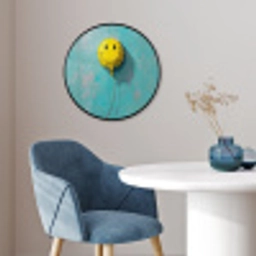 Ballon - Geel - Smiley Fotolijst rond zonder passe partout klein -sfeer2