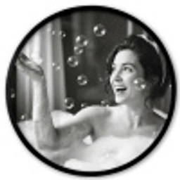 Bad - Bubbels - Zwart - Wit Fotolijst rond zonder passe partout klein -3d