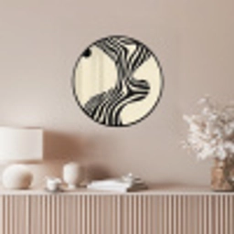 Beige - Lijnen - Golvend -  Abstract Fotolijst rond zonder passe partout klein -sfeer3