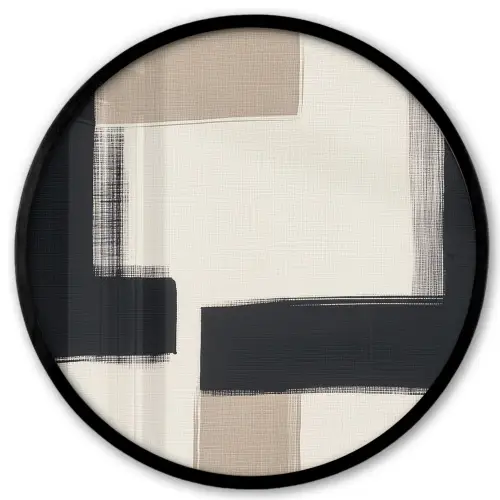 Zwart - Abstract - Japandi Fotolijst rond zonder passe partout klein -3d