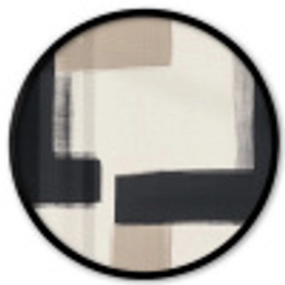 Zwart - Abstract - Japandi Fotolijst rond zonder passe partout klein -3d