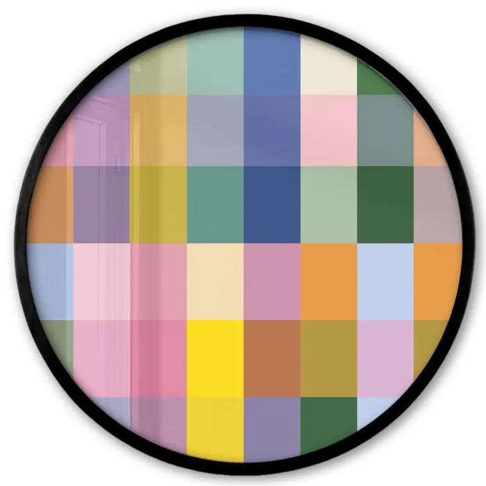 Blokken - Vierkant - Patroon - Gekleurd Fotolijst rond zonder passe partout klein -3d