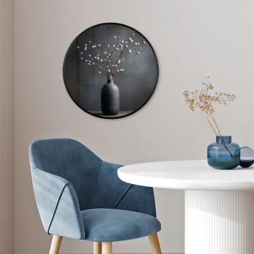 Takken - Vaas - Bolletjes - Wit Fotolijst rond zonder passe partout klein -sfeer2