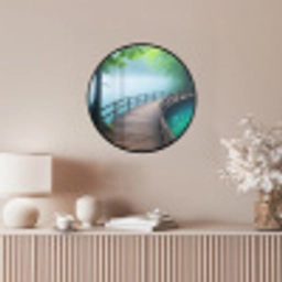Brug - Water - Rivier - Bos Fotolijst rond zonder passe partout klein -sfeer3