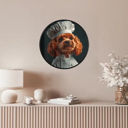 Bruin - Kok - Hondje Fotolijst rond zonder passe partout klein -sfeer3