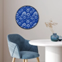 Bubbels - Patroon - Blauw Fotolijst rond zonder passe partout klein -sfeer2