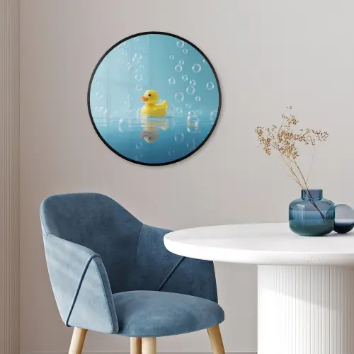 Bubbels - Badeend - Geel Fotolijst rond zonder passe partout klein -sfeer2