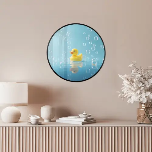 Bubbels - Badeend - Geel Fotolijst rond zonder passe partout klein -sfeer3
