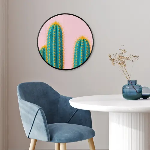 Cactussen - Modern - Pastel Fotolijst rond zonder passe partout klein -sfeer2