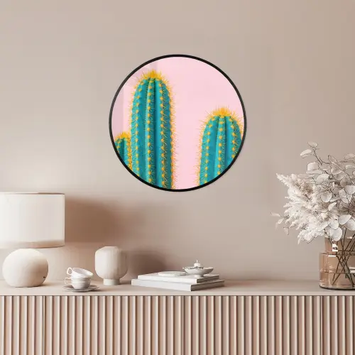 Cactussen - Modern - Pastel Fotolijst rond zonder passe partout klein -sfeer3