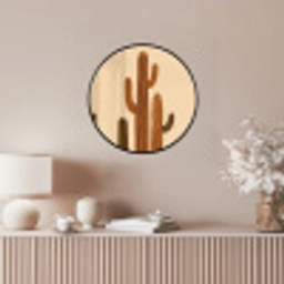 Cactus - Woestijn - Zand - Bruin Fotolijst rond zonder passe partout klein -sfeer3