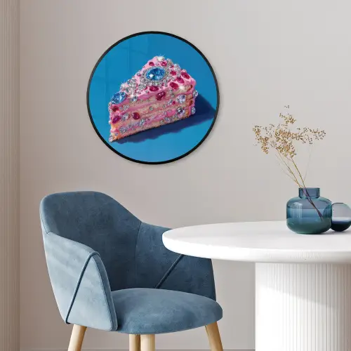 Taart - Edelstenen - Glitters - Roze Fotolijst rond zonder passe partout klein -sfeer2