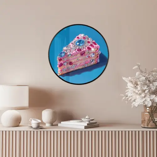 Taart - Edelstenen - Glitters - Roze Fotolijst rond zonder passe partout klein -sfeer3