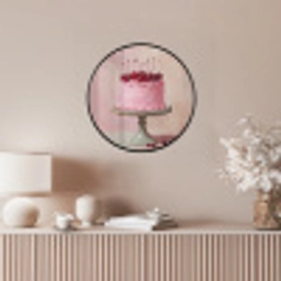 Taart - Pink - Cherry Fotolijst rond zonder passe partout klein -sfeer3