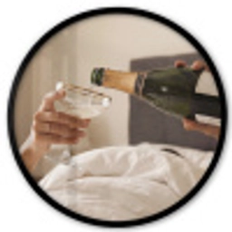 Champagne - Bed - Bubbels Fotolijst rond zonder passe partout klein -3d