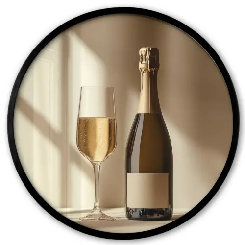Champagne - Beige - Schaduw - Bubbels Fotolijst rond zonder passe partout klein -3d