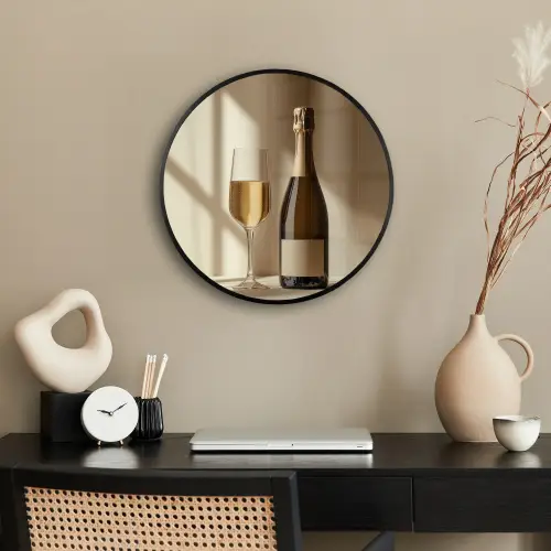 Champagne - Beige - Schaduw - Bubbels Fotolijst rond zonder passe partout klein -sfeer1