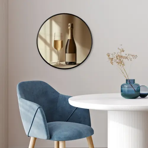 Champagne - Beige - Schaduw - Bubbels Fotolijst rond zonder passe partout klein -sfeer2