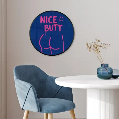 Brutaal - Grappig - Blauw Fotolijst rond zonder passe partout klein -sfeer2
