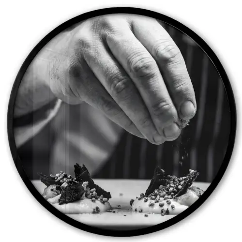 Chef - Garnering - Gerecht Fotolijst rond zonder passe partout klein -3d