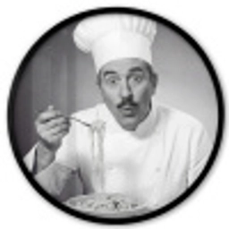 Chef - Spaghetti - Pasta Fotolijst rond zonder passe partout klein -3d