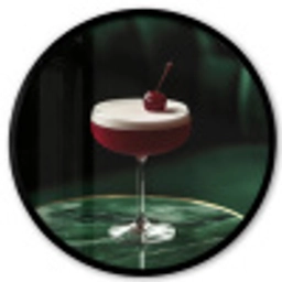 Kers - Cocktail - Rood - Marmer Fotolijst rond zonder passe partout klein -3d