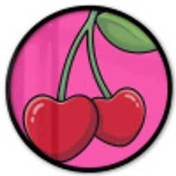 Kers - Roze - Fruit Fotolijst rond zonder passe partout klein -3d