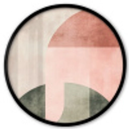 Cirkel - Abstract - Roze Fotolijst rond zonder passe partout klein -3d
