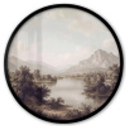 Klassiek - Landschap - Sereen Fotolijst rond zonder passe partout klein -3d