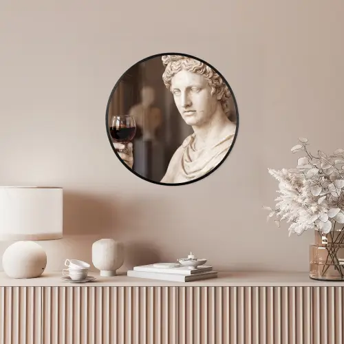 Klassiek - Marmer - Wijn Fotolijst rond zonder passe partout klein -sfeer3