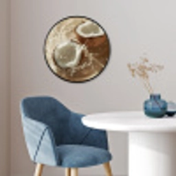 Kokosnoot - Water - Beige - Spetters Fotolijst rond zonder passe partout klein -sfeer2