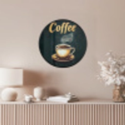Koffie - Schotel - Koffiebonen - Retro Fotolijst rond zonder passe partout klein -sfeer3